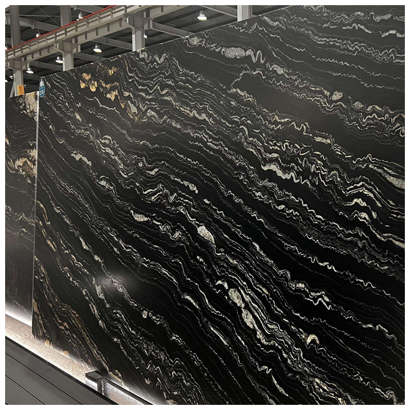 Brazilian Black and Gold Portoro Quartzite Slabs for Countertops
