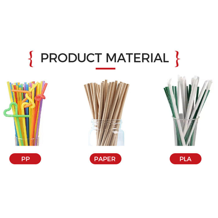 Biodegradable Thick Disposable Plastic Customized Package Straight Flexible Striped Straws