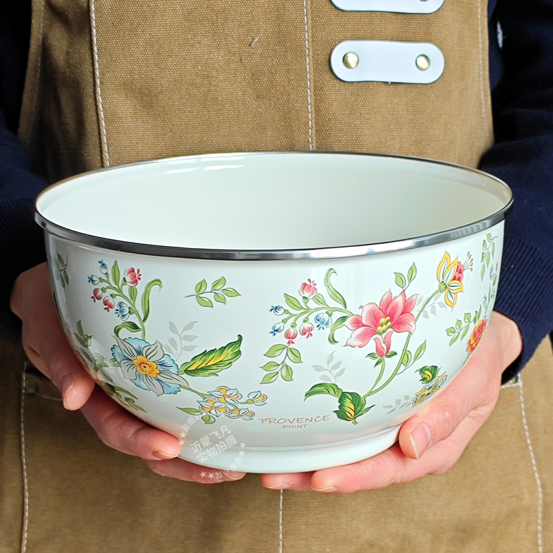 Enamel Bowl Set with PPE Cover/Salad Bowl/Soup Bowl/Mixing Bow/ Food Container