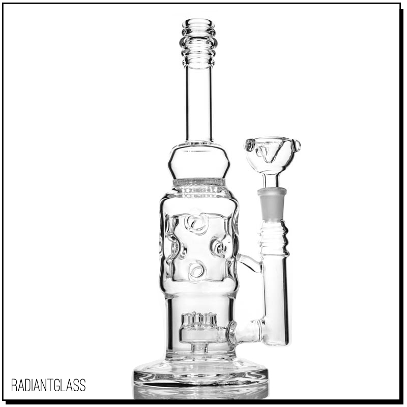 Wholesale Thick Straight Fab Tornado Glass Water Pipe with 14mm Bowl Smoking Shisha