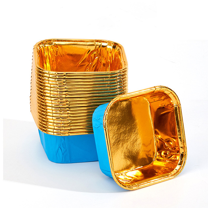 Premium Disposable Square Foil Baking Cups for Desserts