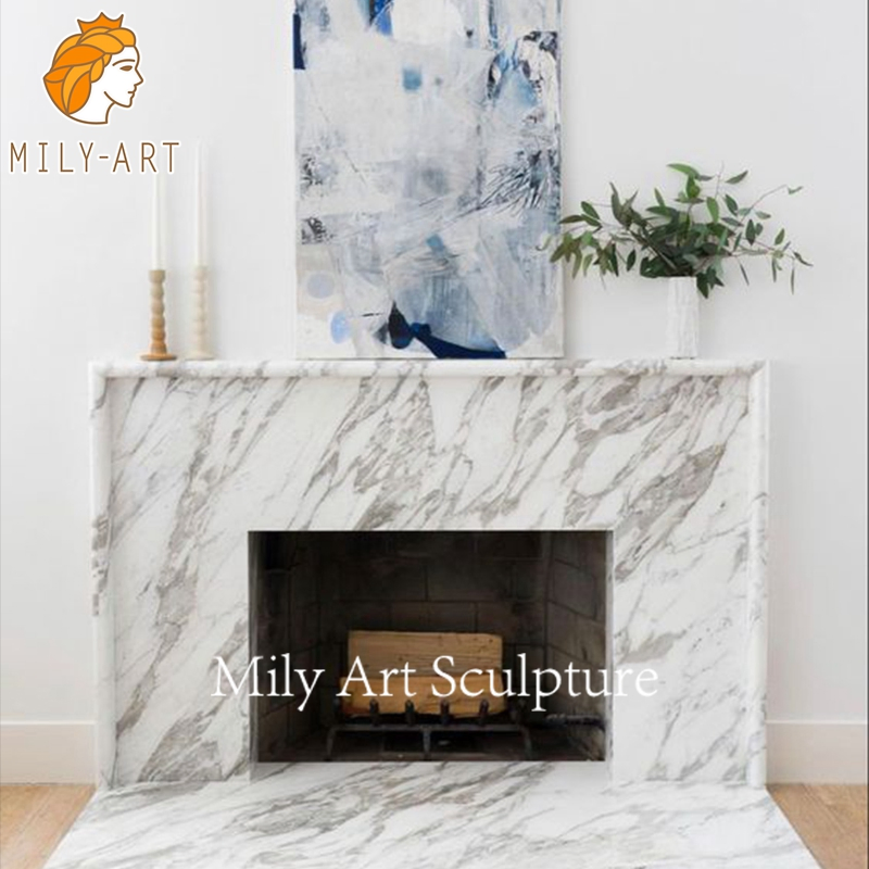 Modern Home Decor Natural Marble Fireplace Mantel