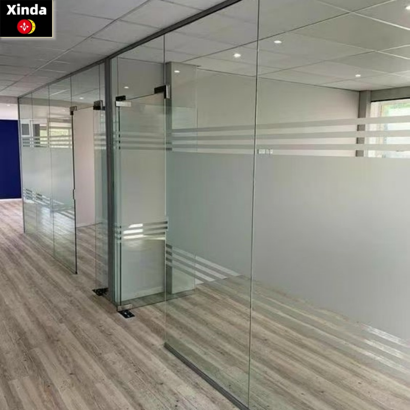 Glass Partition Wall Thickness Aluminum Frame Full View Single Double Glass