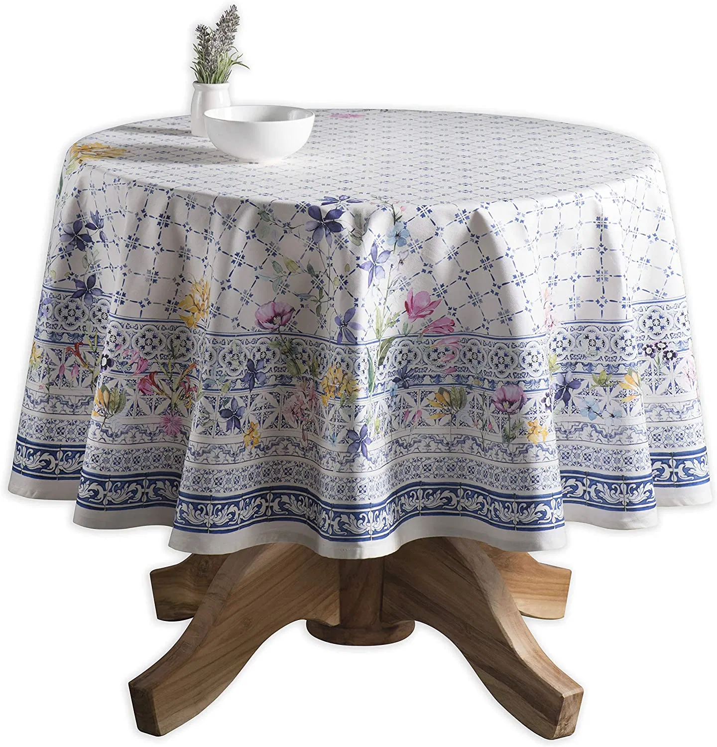 100% Cotton Tablecloth Kitchen Dining Table Cloth for Round Tablestabletop Cover