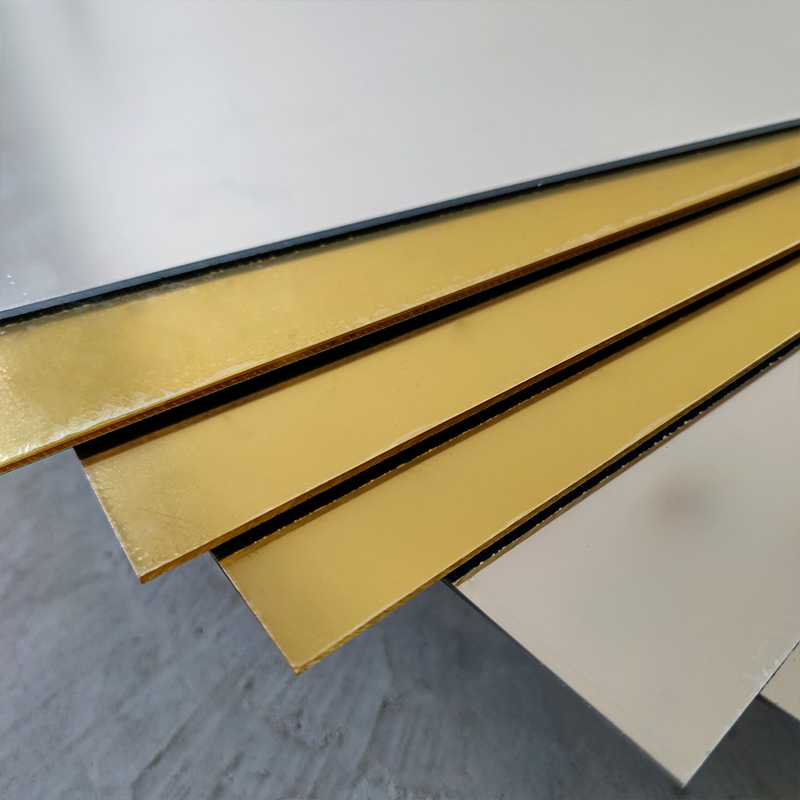 Gold Silver Mirror Acrylic Plate Manufacturer High Gloss Mirror Perspex Laminate Plate in Stock CNC Machining Parts Mirror Perspex Laminate Board