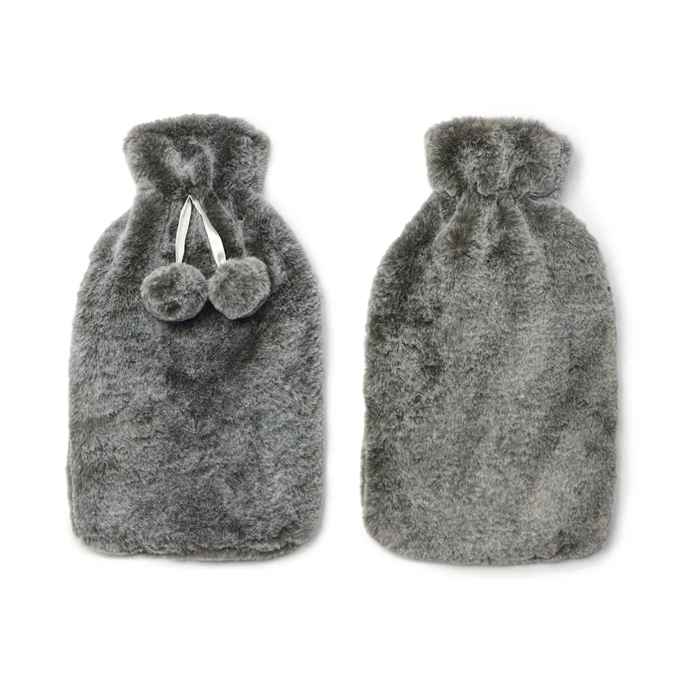 Luxury Faux Fur Rubber 2000ml Hot Water Bottle Bag with Cover