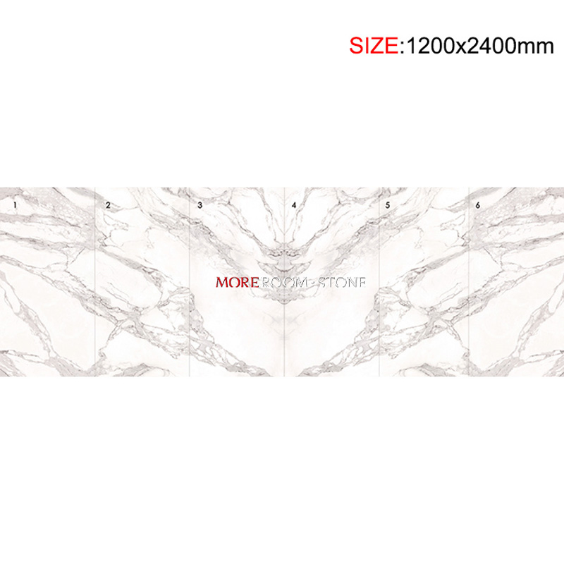 Villa Indoor Outdoor Wall Floor Bookmatched Calacatta Calcutta Bianco Carrara Oro White Grey Golden Veins Marble Porcelain Ceramic Tiles 1200X2400