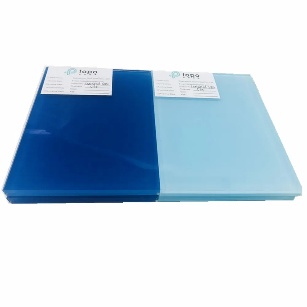 8.38mm 10.76mm Light Blue Laminated Glass in Guangzhou (LG-TP)