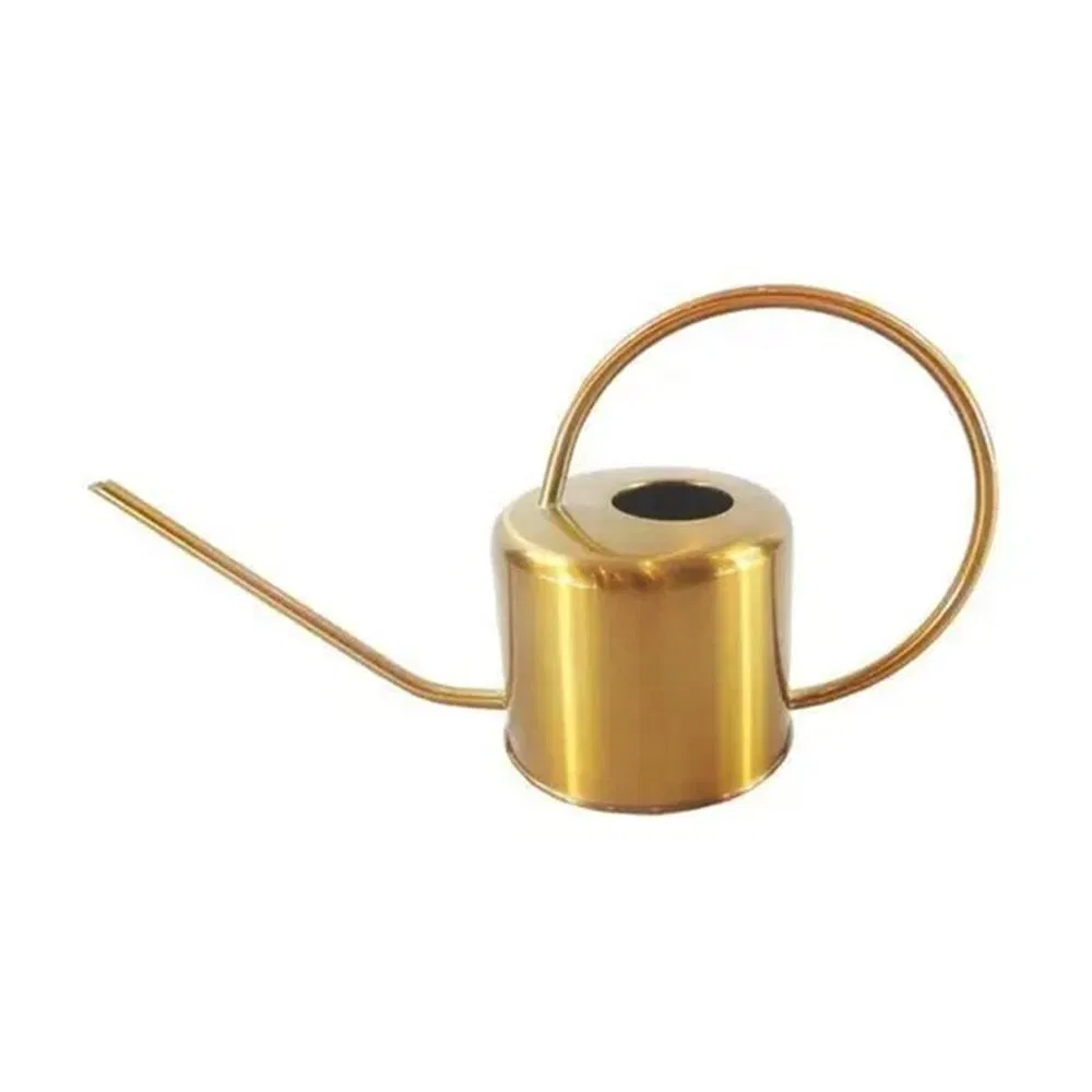 Indoor Gold Stainless Steel Easy Pour Long Spout Watering Pot Watering Can