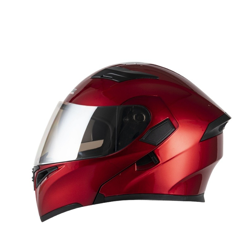 JK902 Red Flip-up Motorcycle Helmet ABS