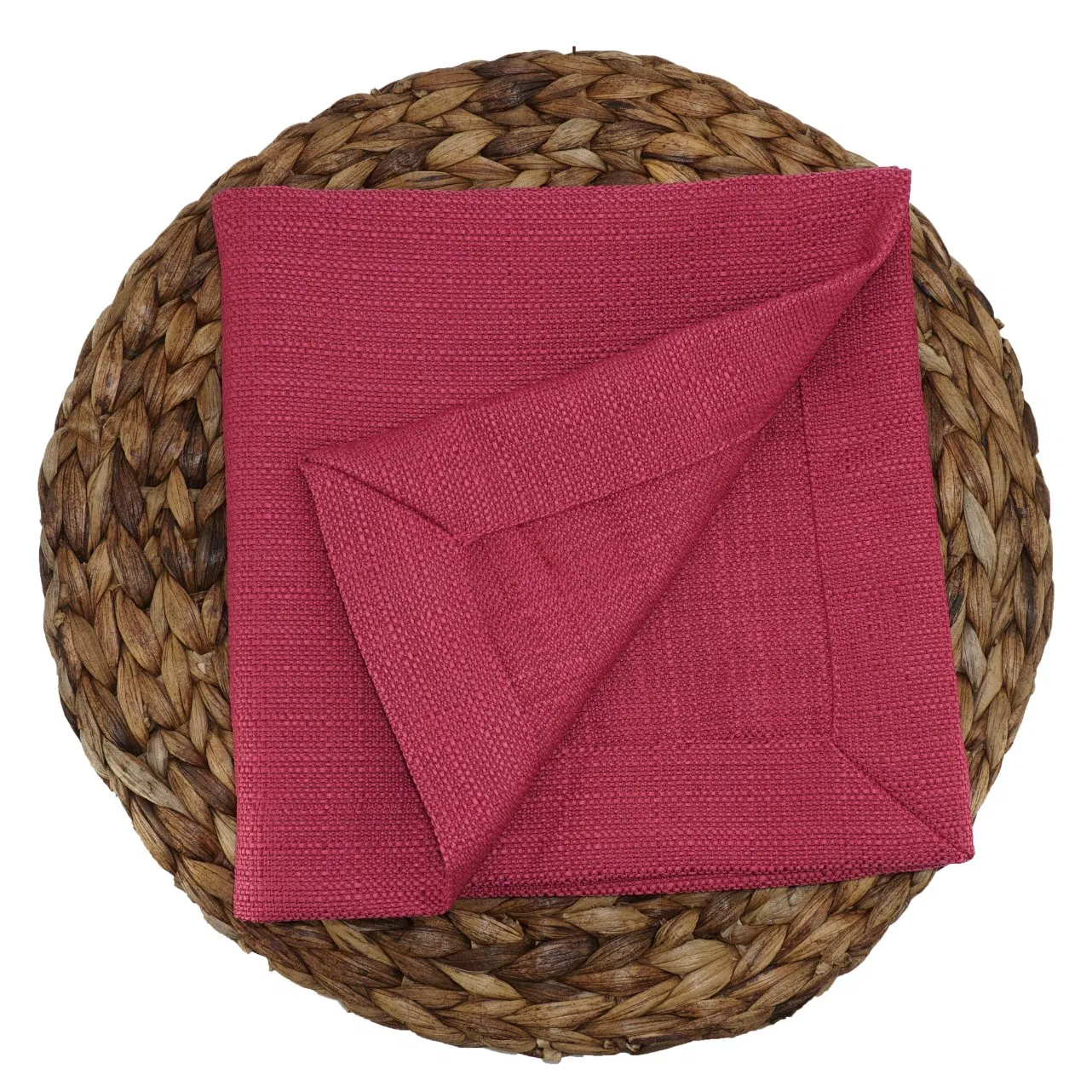 Raspberry Versatile Oxford Texture Table Linens & Napkins - Premium Fabric for Elegant Events