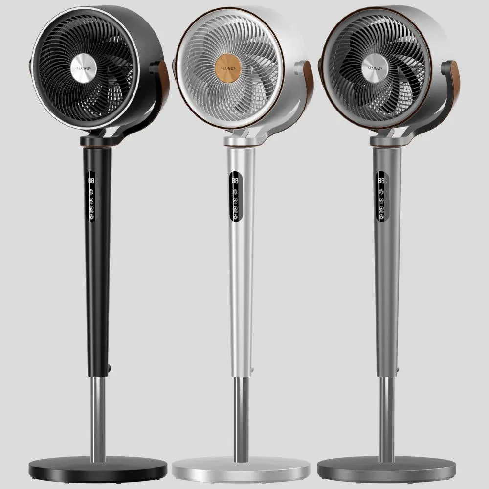 High Precision Vertical Oscillating Electric Portable Air Circulating Fan with Light