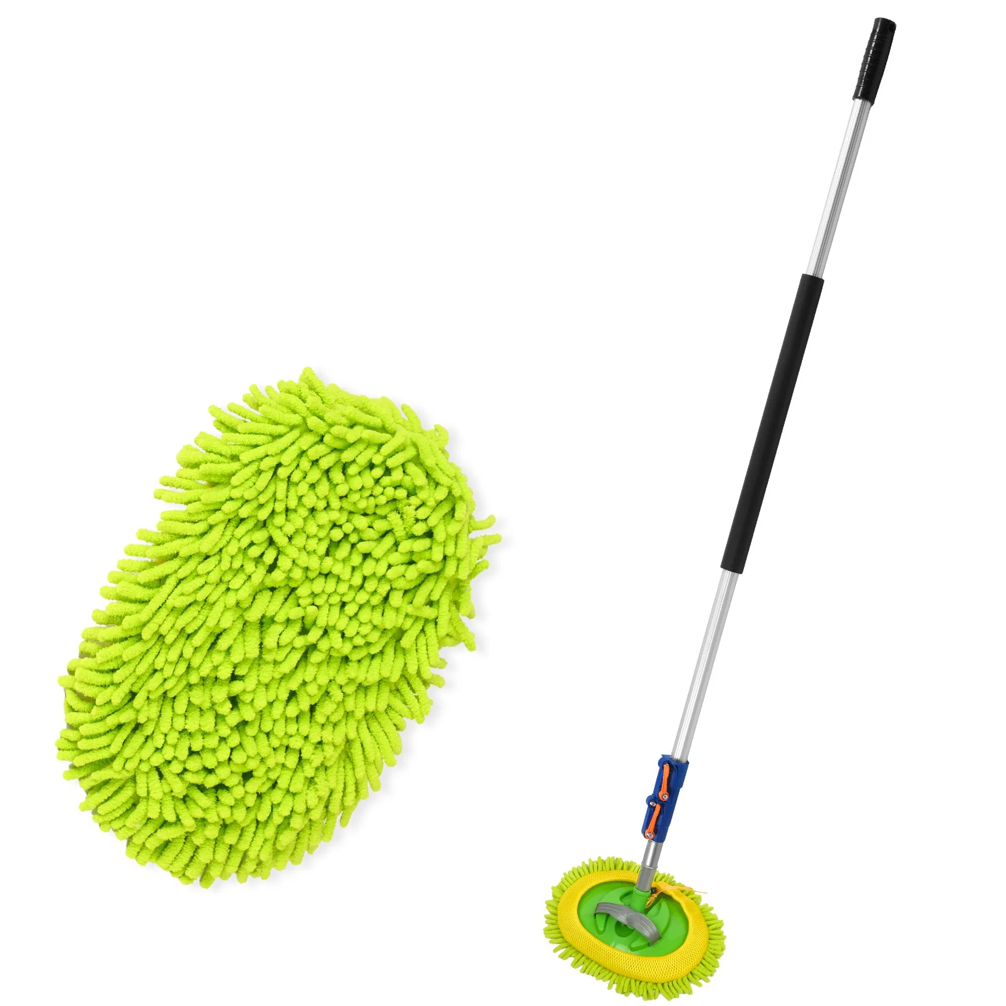 Microfiber Car Wash Mop Chenille Wash Brush Sponge with Telescopic Aluminum Pole