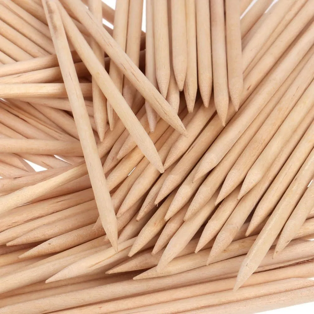 200PCS Nail Wooden Art Tools Nail Art Stickers Orange Wood Sticks