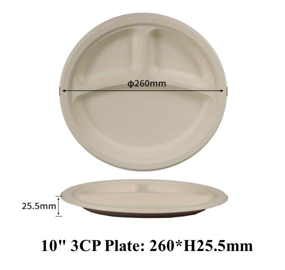 9 Inch White Plate Restaurant Plates Sugarcane Disposable Bagasse Plate
