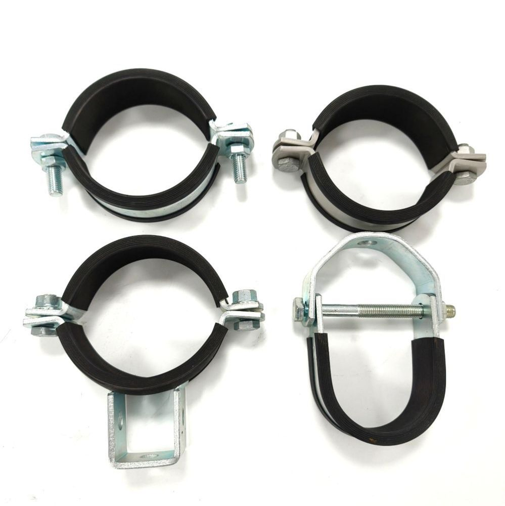 Strut Channel Fitting Pipe Clamp with Rubber Bracket Galvanized Carbon Steel