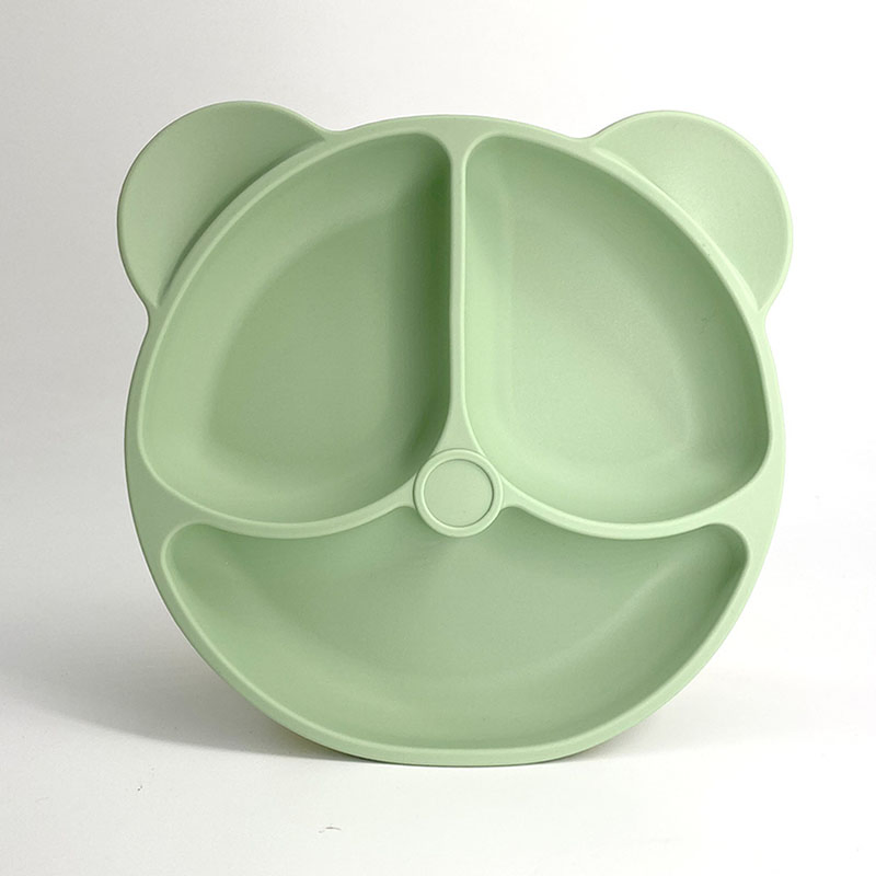 Silicone Baby Plate Bear Shape Food-Grade Silicone Baby Feeding Set