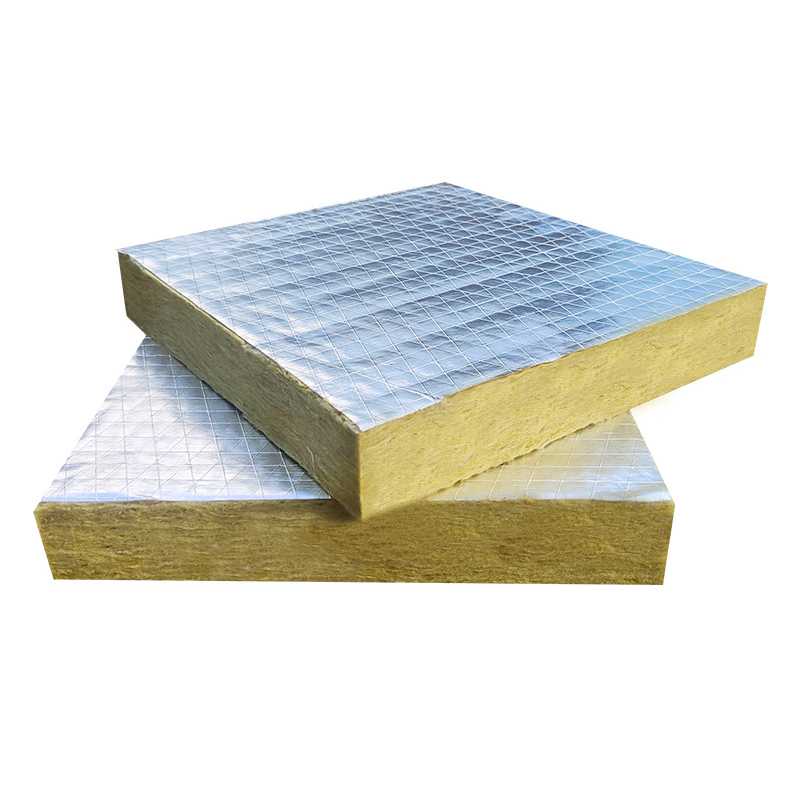 High Density Rock Wool Clean Plate Stone Wool Mineral Wool Rock Wool Board/Slab/Sheet with Aluminum Foil for Wall and Roof
