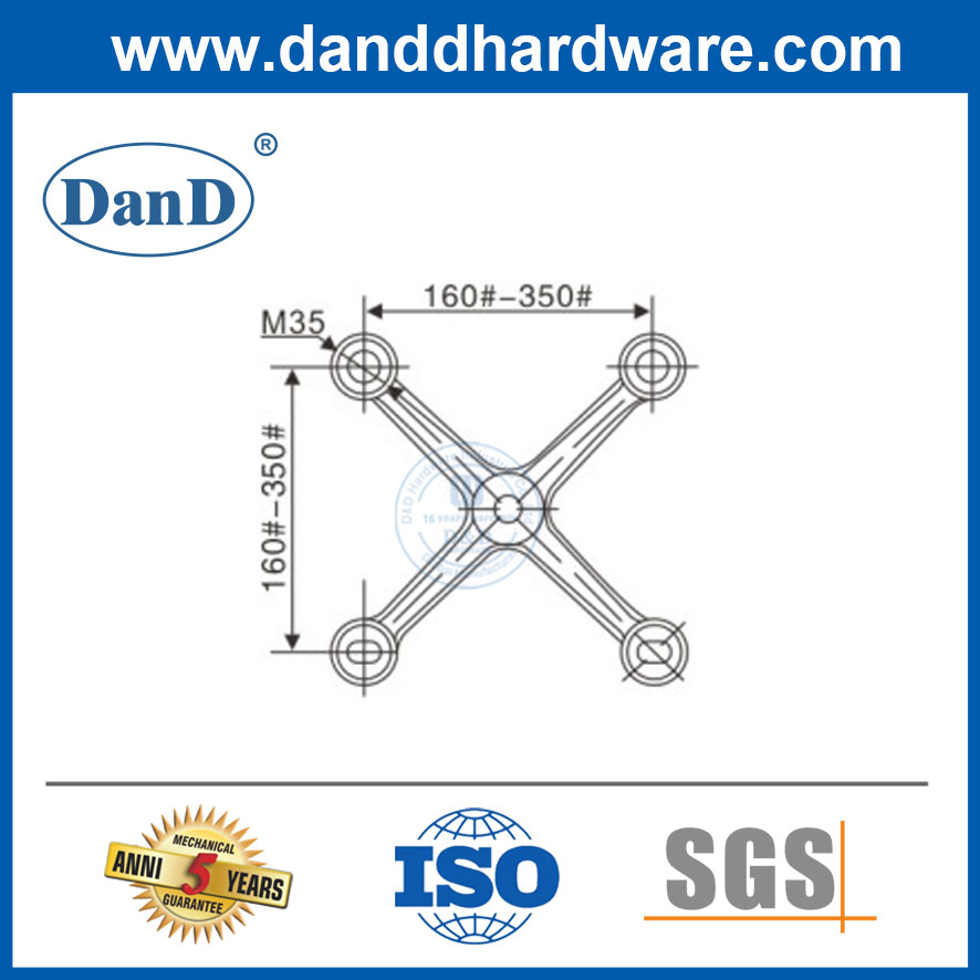 Curtain Wall 4 Arm Glass Spider Stainless Steel Glass Fitting Hardware Spider