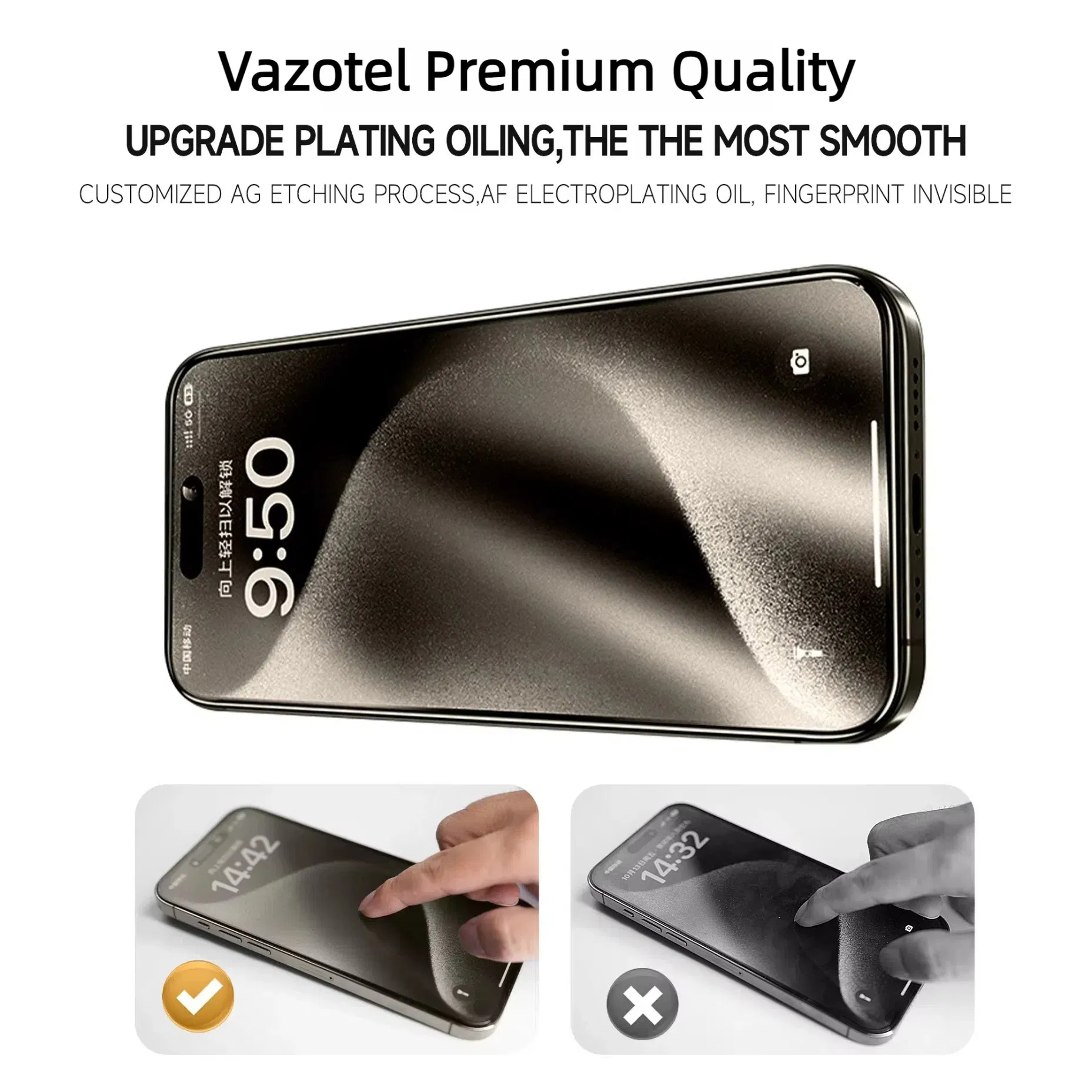 Защитное стекло Vazotel для iPhone 13-17, 3X Strong, без пыли