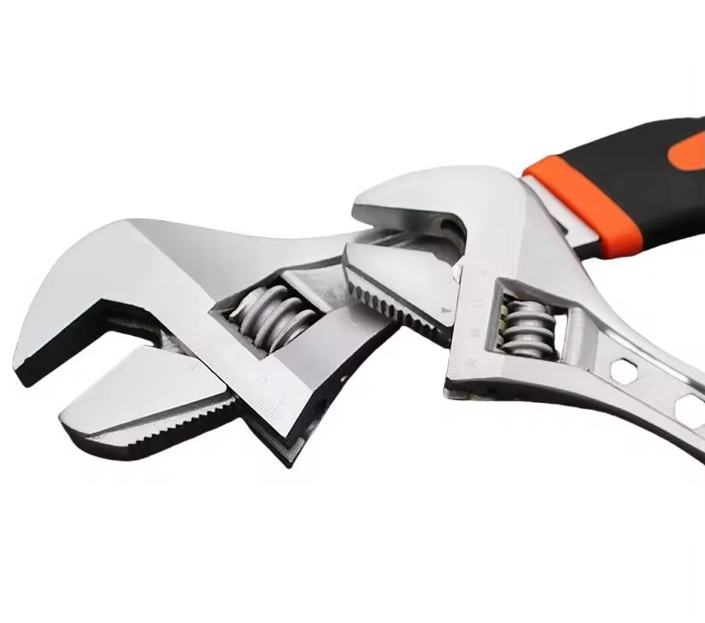 High Quality Carbon Steel Professional Rubber Anti Slip Grip 12" Adjustable Spanner Wrench Multitool