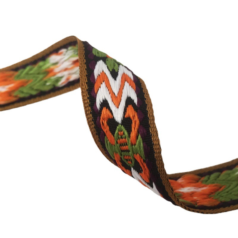 Застежка-липучка нейлоновая многоцветная с тесьмой