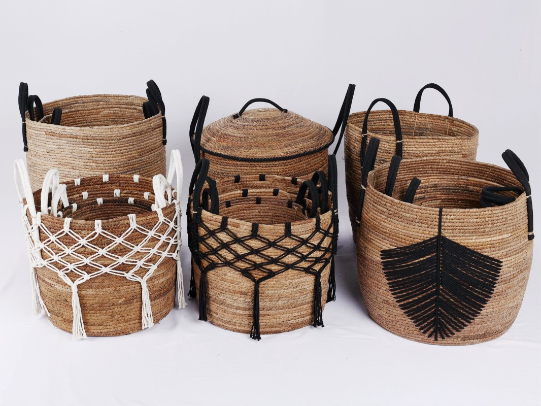 Banana Leaf Storage Basket Handmade Laundry Hamper
