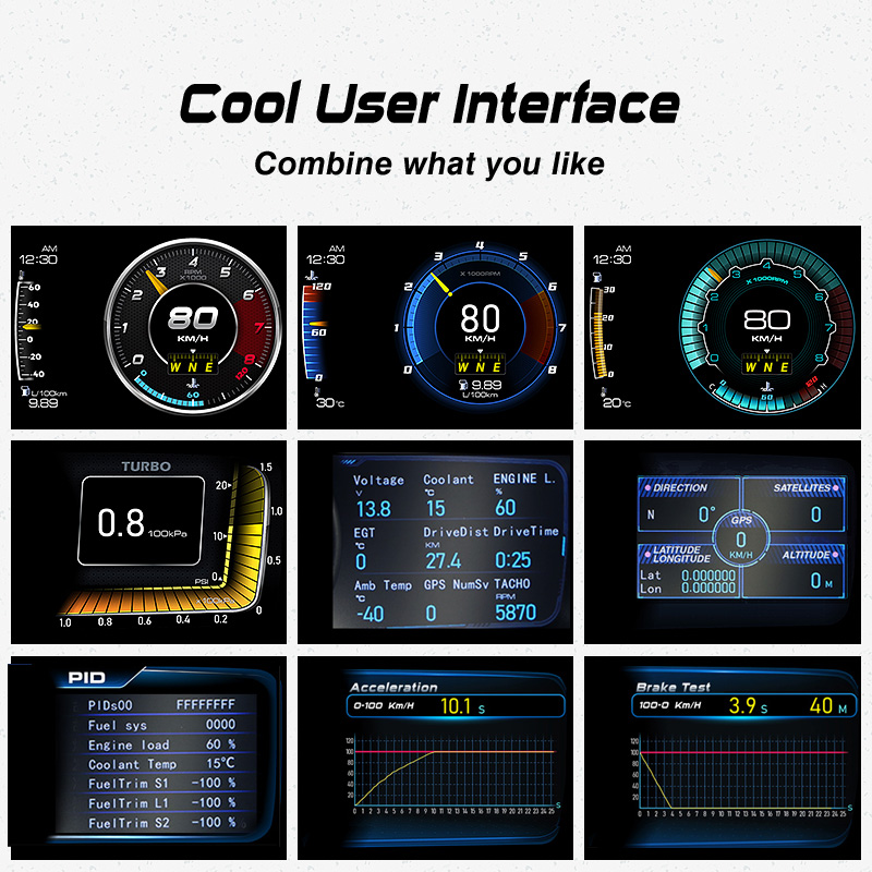 HUD дисплей автомобильный OBD2 с GPS и спидометром