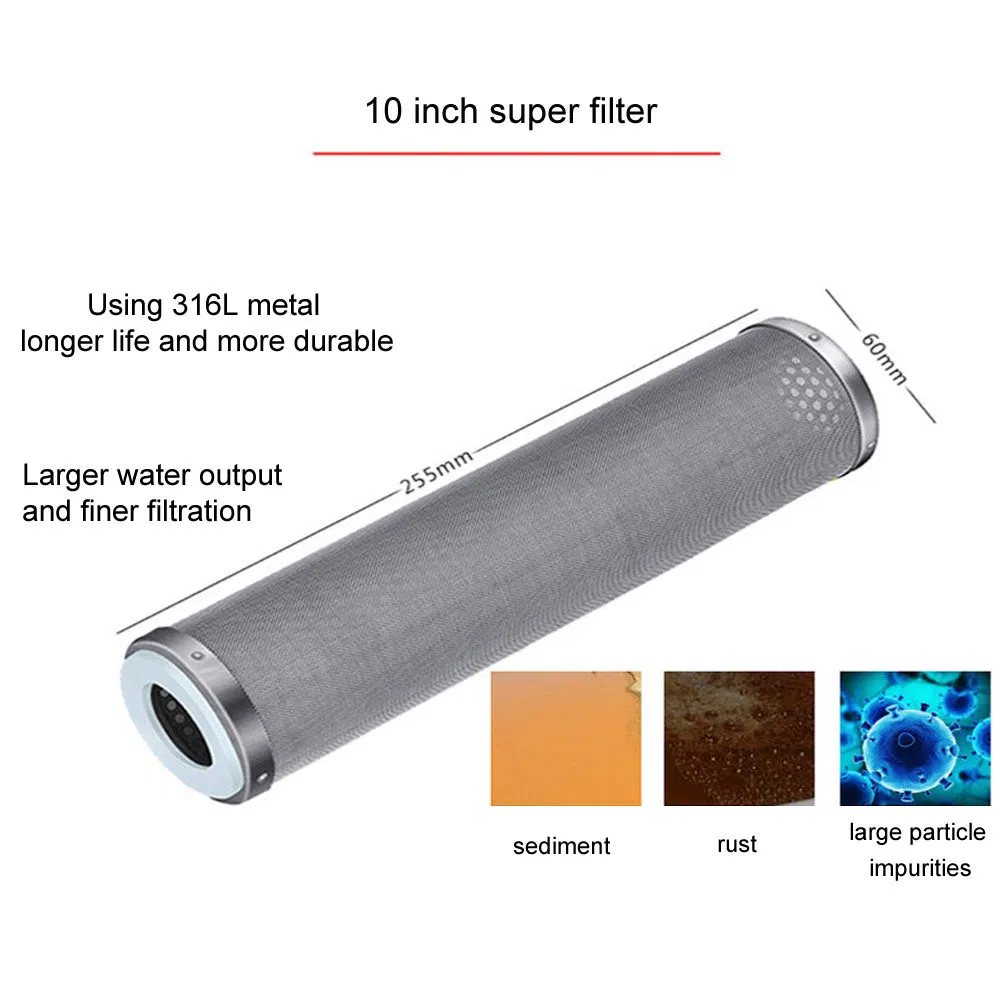 Whole House 10inch 304 Stainless Steel Metal Mesh Pre Filter Housing