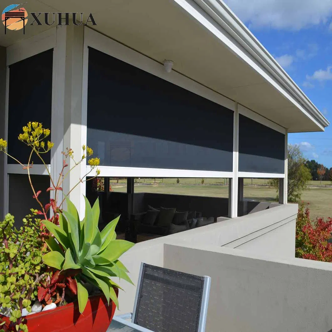 Xuhua Factory Custom Windproof Waterproof Horizontal Screen Eco-Friendly Manual Zipper Outdoor Blinds