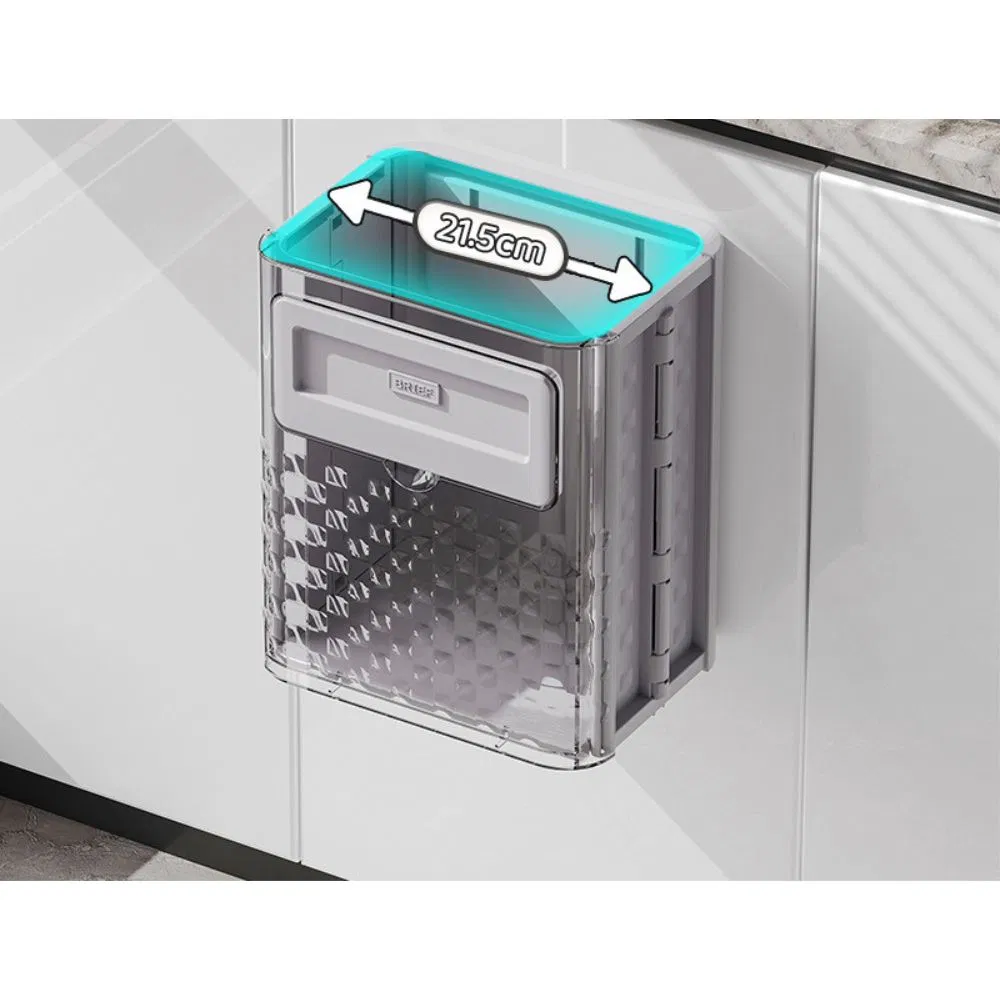 Wall Hanging Kitchen Folding Trash Can Space Saving Bin Mi26912