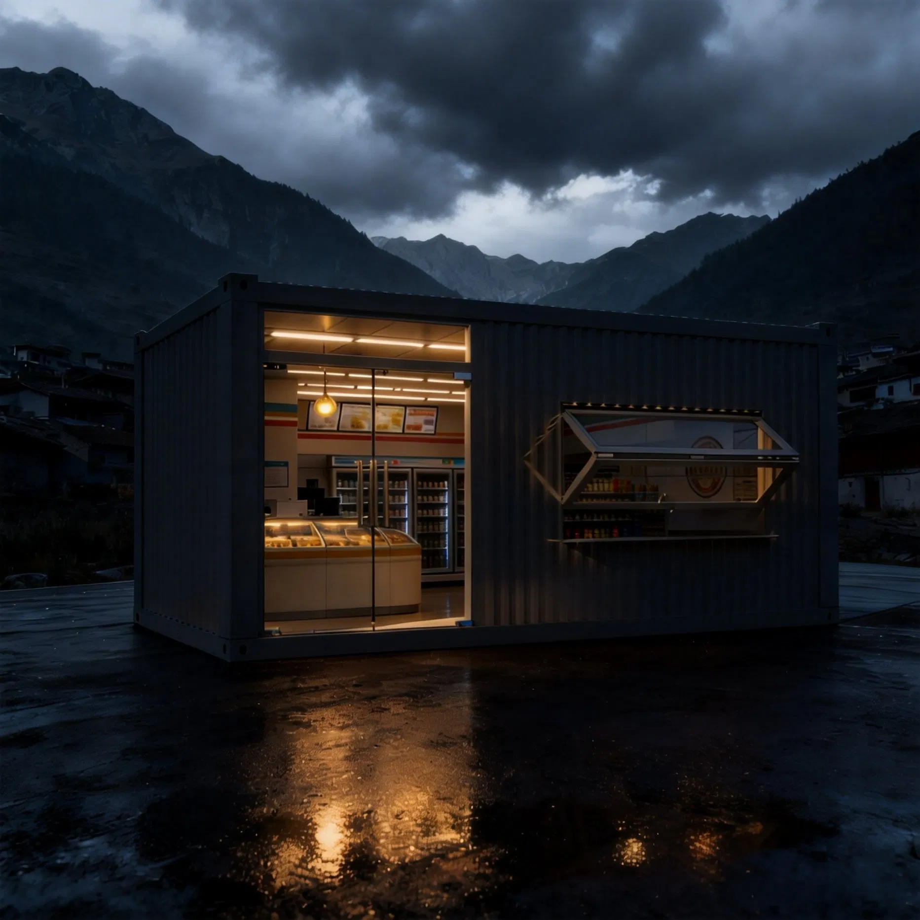 Modern Design Prefabricated House Fast Built Steel Structure Shop Container House Modular House Mobile Shop