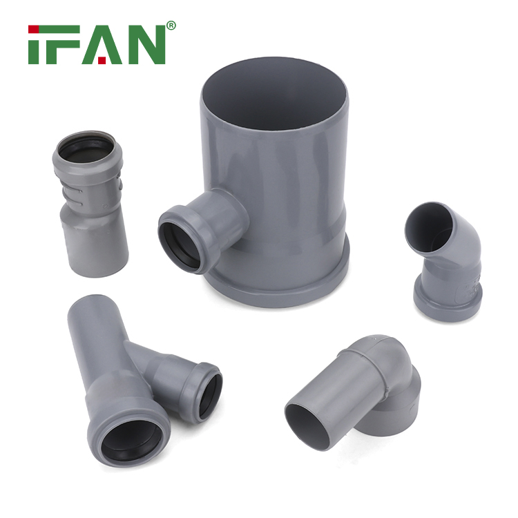 Ifan Commercial Price PVC Pipe Fitting 50-200mm Pipe Fittings PVC Single Branch 45° JIS K6741 PVC-U Fittings