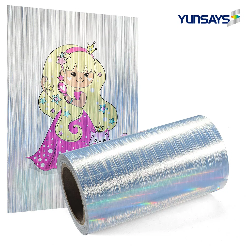 Inkjet Memjet Platinum Brushed Silver Type Waterbased Printable Pet Holographic Blank Sticker Label