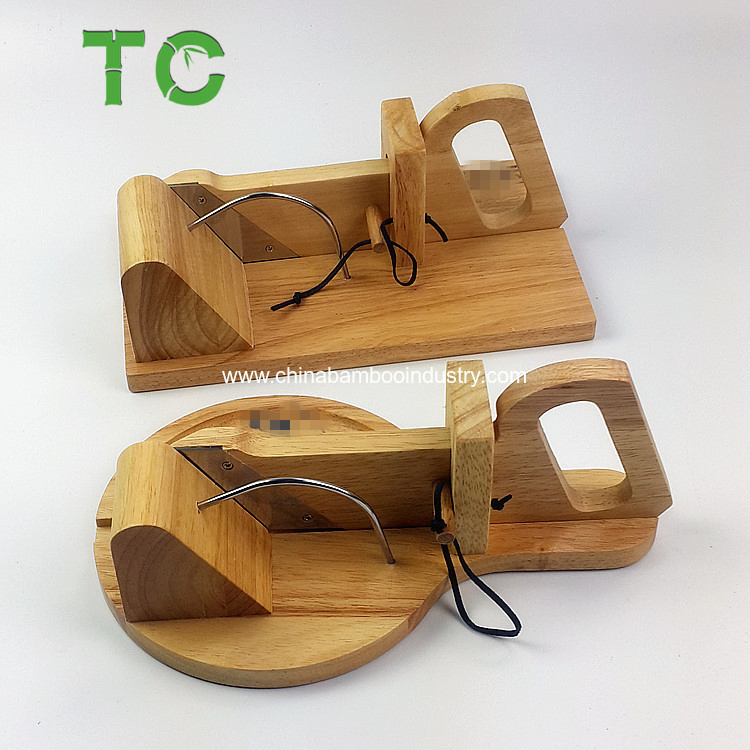 Bamboo Wooden Sausage Cutter, Sausage Guillotine, Salami Cutter
