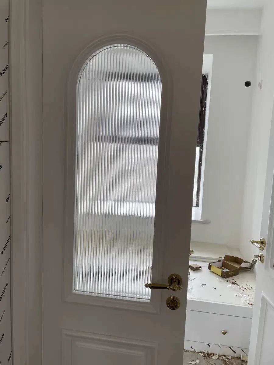 Custom Pattern Satin Etch Line Glass for Office Partition