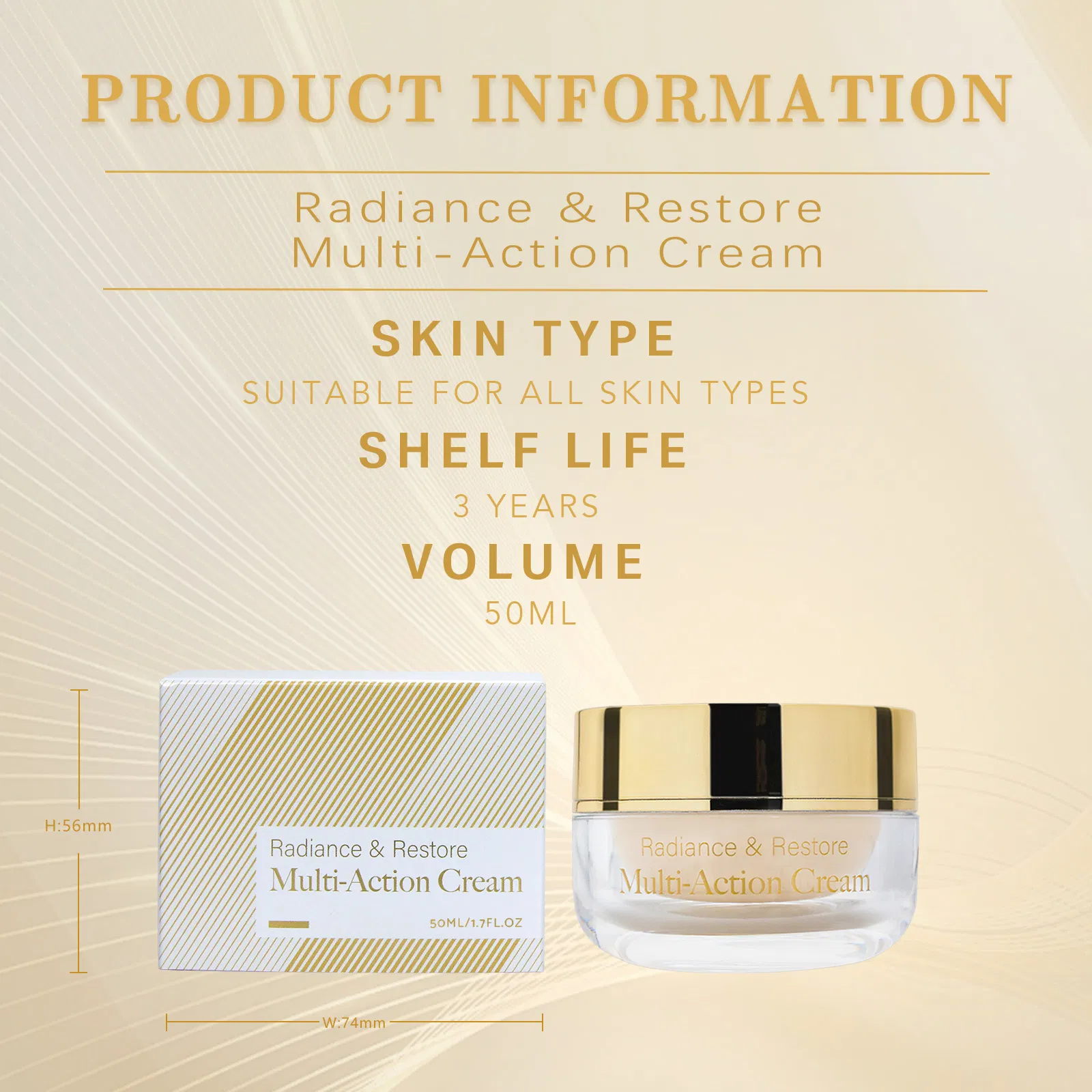 Beauty Cosmetics Facial Care Multi-Action Cream Anti Wrinkles Relaxing Repairing Cream