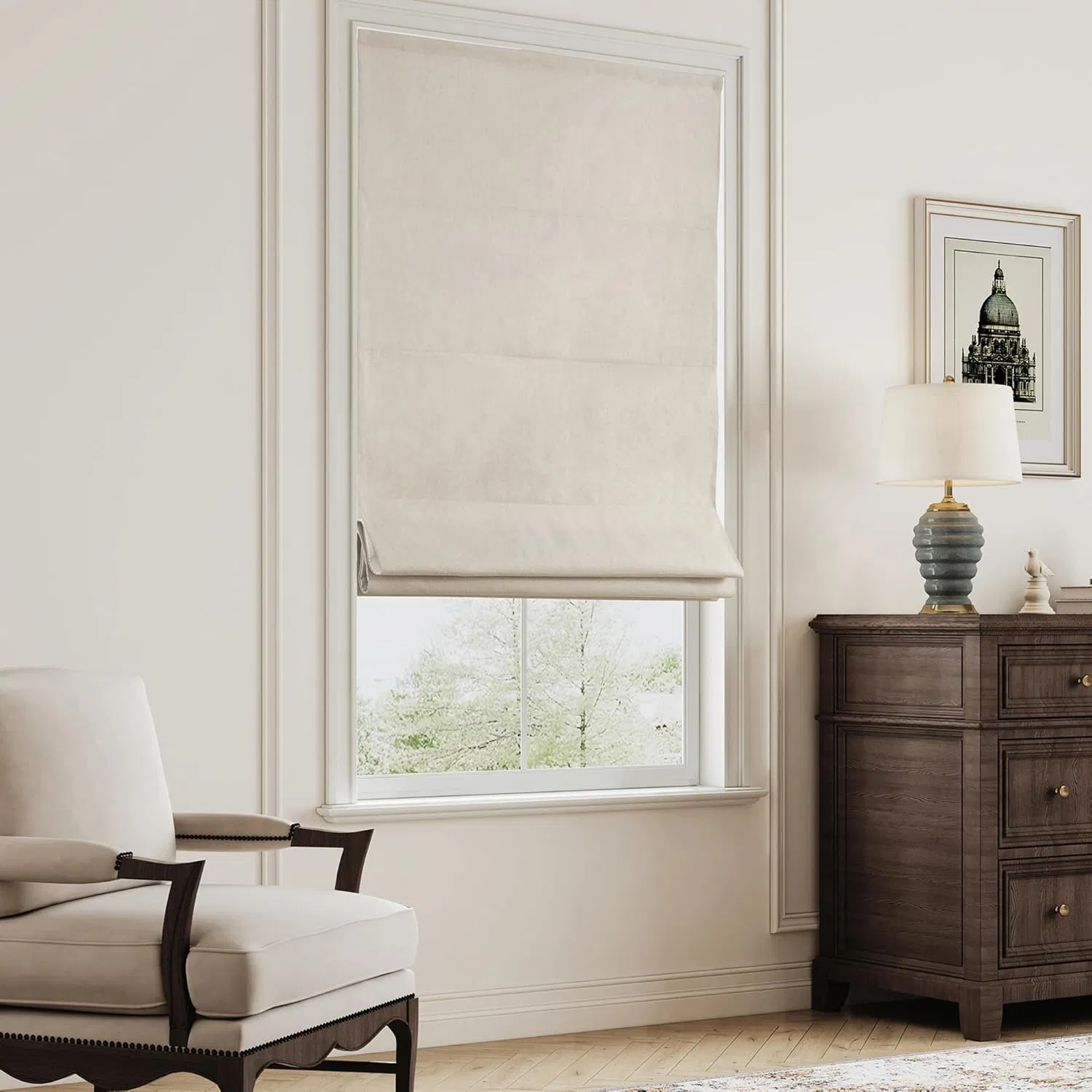 Cordless Design Safe for Kids Blackout Motorized Roman Blinds