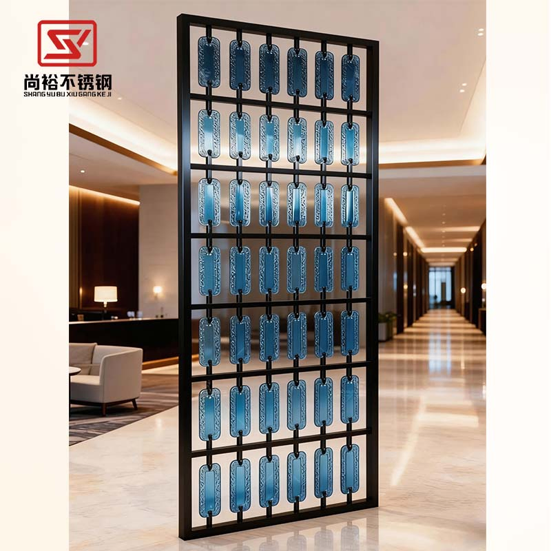 Stainless Steel Glass Screen Stylish Partition for Modern Living Rooms Restaurant