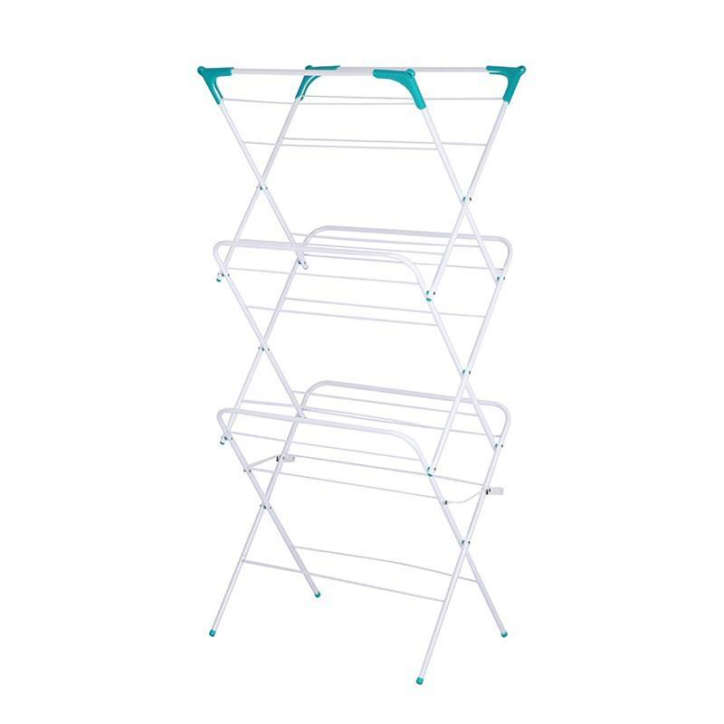 137cm Multi-Layer Foldable No-Installation Metal Iron Clothes Drying Towel Rack