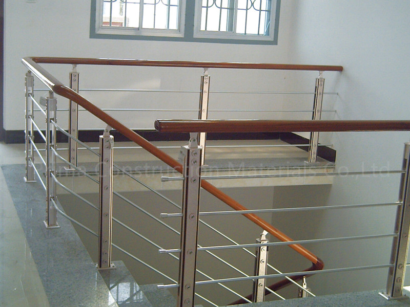 Mirror Balcony Stainless Steel Railing Design with Round Post and Round Bar Handrail Mirror Finish