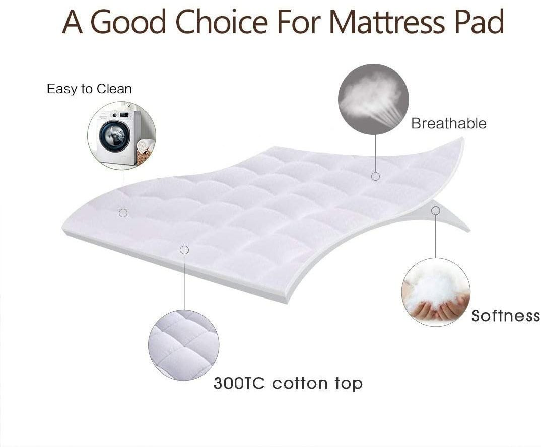 Wholesale Box Stitched Breathable Topper Foldable Quilt Mattress Cover