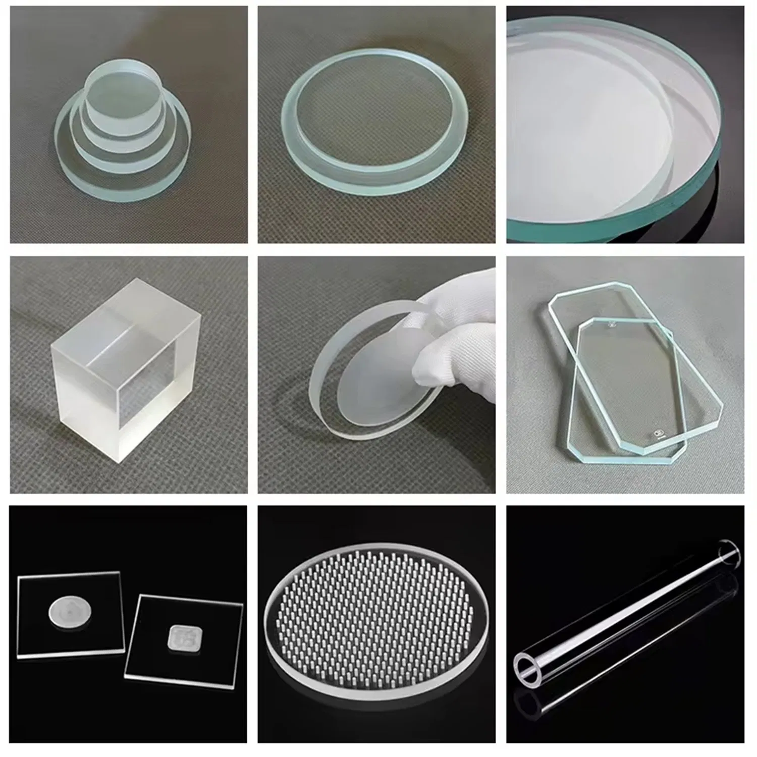 High Quality Purity Fused Safety Temperature Resistant Transmittance Optical Tempered Round U-Shape Clear Rectangle Quartz Glass Plate for Viewing Window