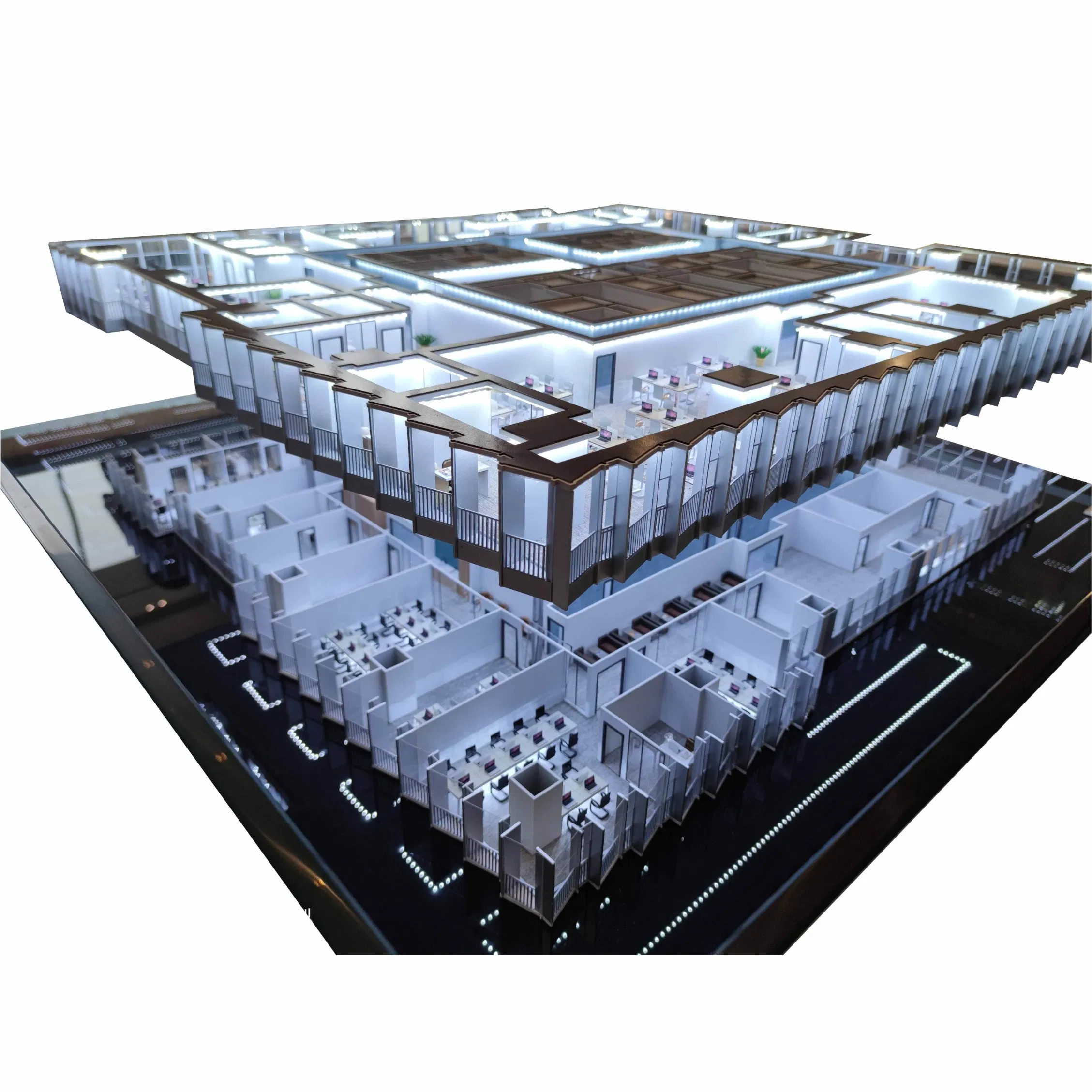 3D Architectural Model of High-End Commercial Plaza for Display