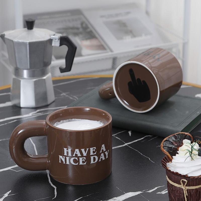 Creative Gifts Ceramic Coffee Milk Mug with Funny Middle Finger