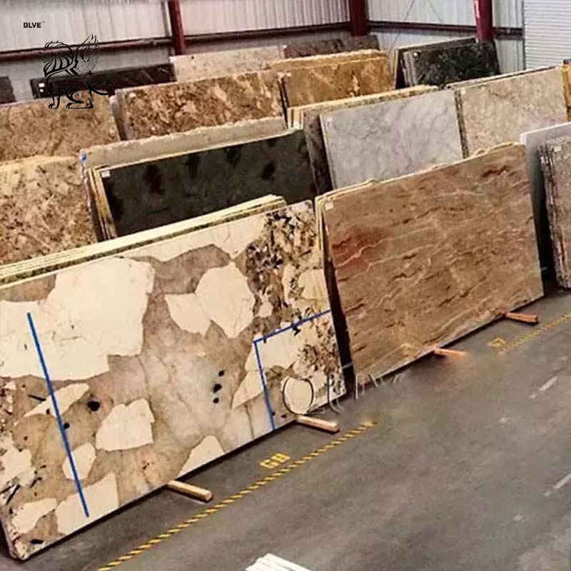 Factory Quicksand Texture Wall Veneer Chinese Juparana Granite Slab Natural Stone Stairs Step Tile Wholesale