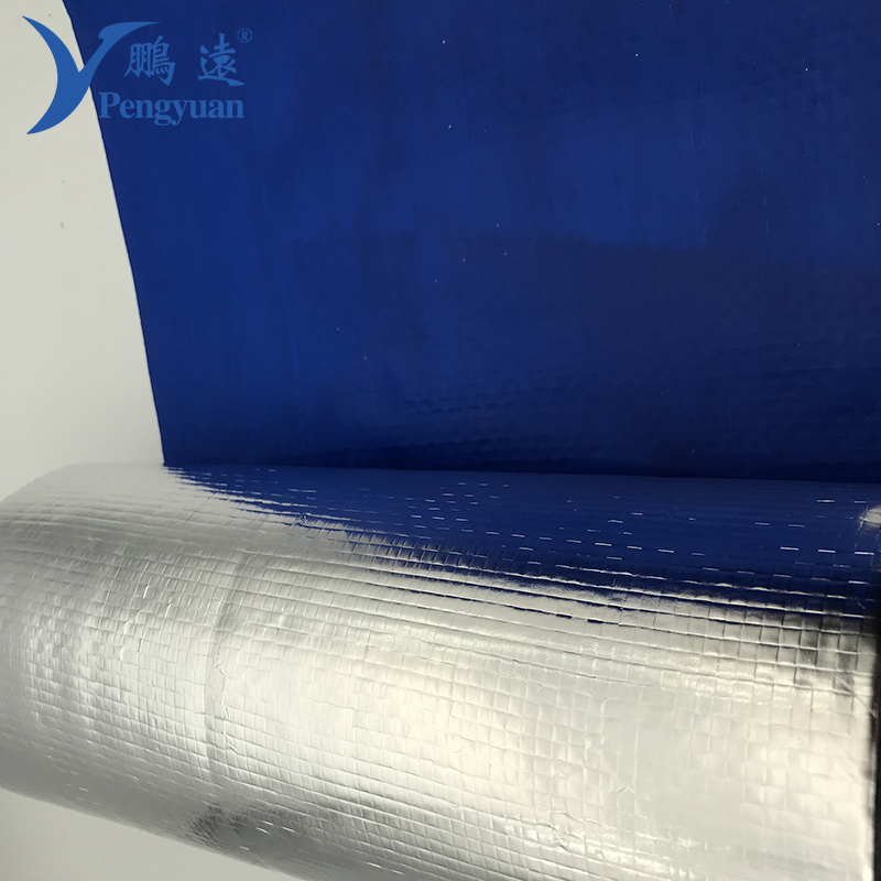 Roof Sarking Fireproof Aluminum Foil Blue PE Woven Fabric Thermal Insulation Fabric