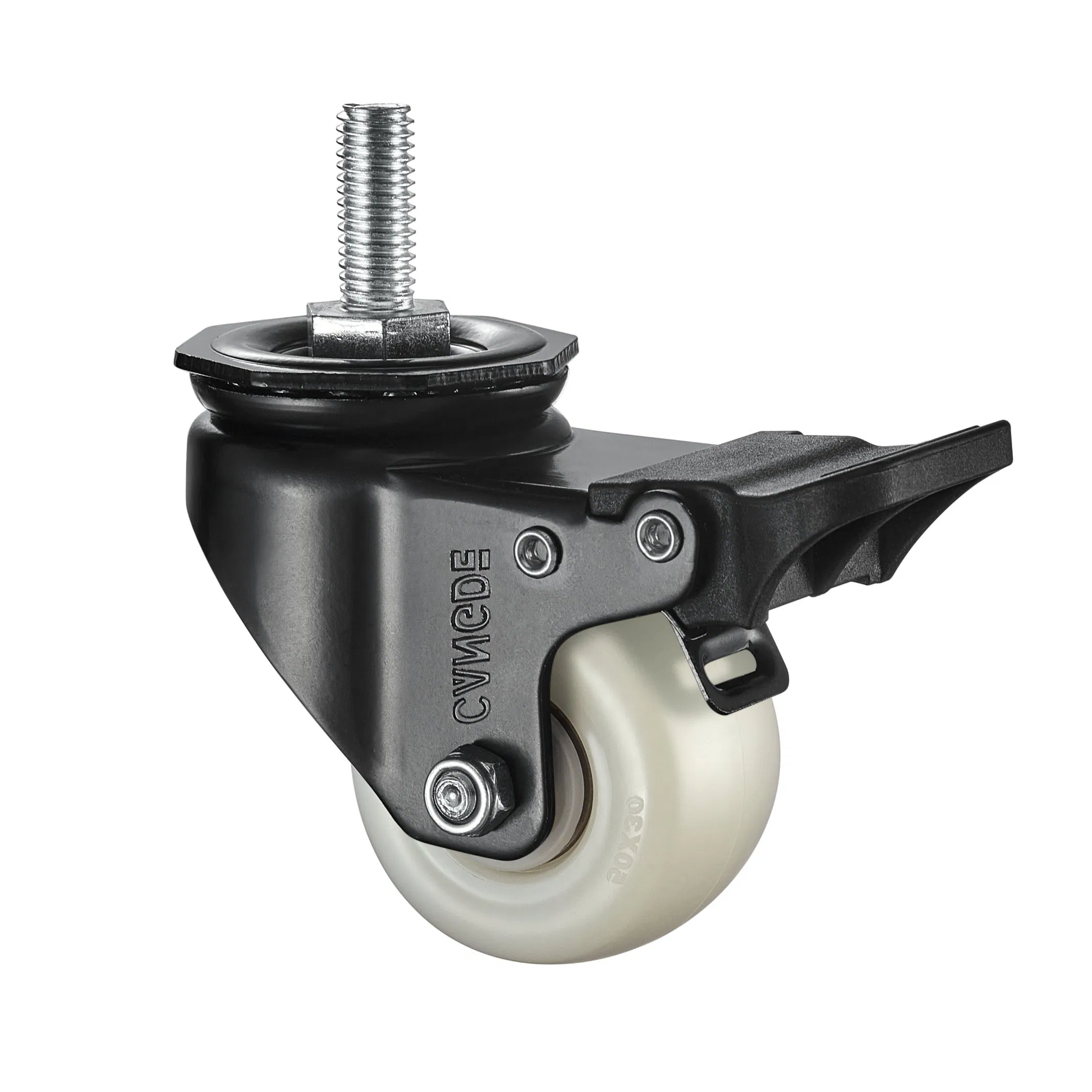 Rugged White Polypropylene Caster - All Types (Swivel, Rigid, Brake, Threaded Stem) , for Demanding Applications, 1.6"/2"
