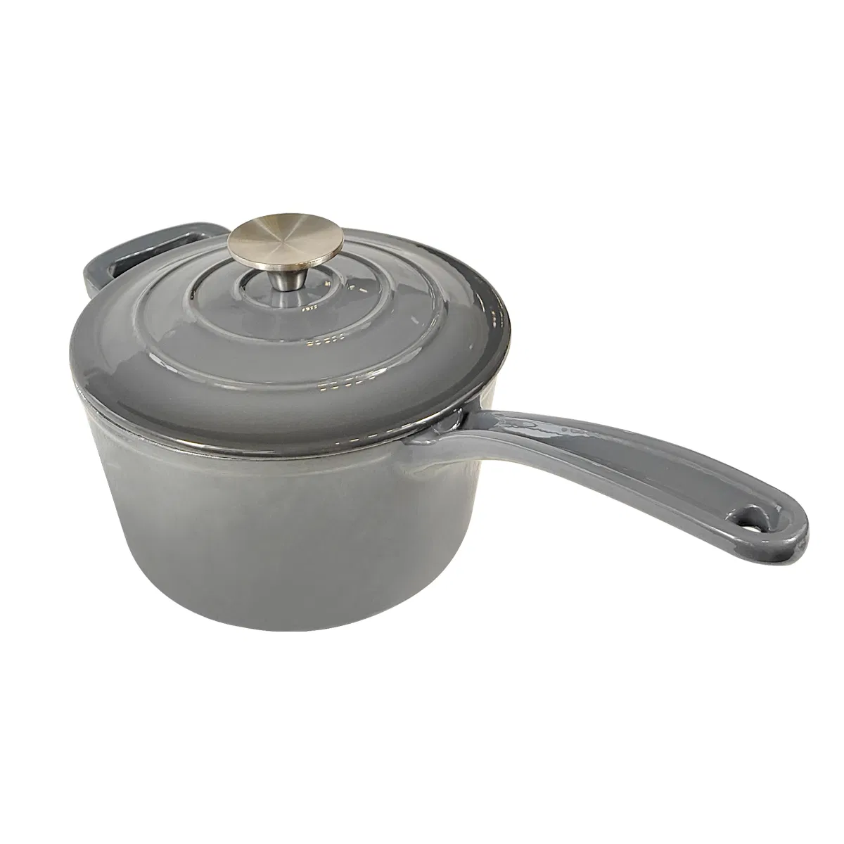 19cm Cast Iron Nonstick Saucepan Kitchen Milk Boiling Pot Enamel Sauce Pan with Lid
