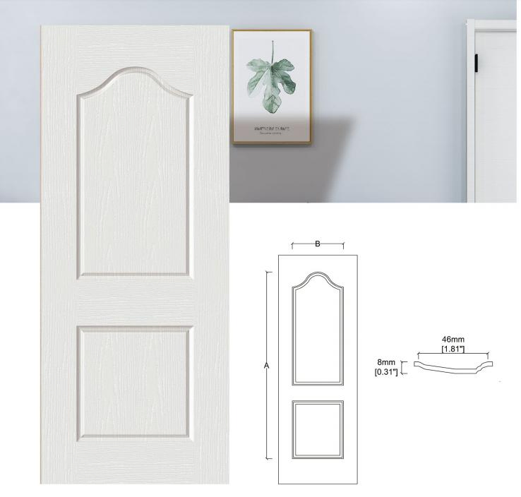 White Primer / Veneer / Melamine Laminated MDF Door Skin Panel